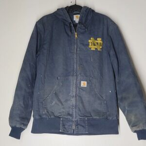 Carhartt Notre Dame Jacket Lined Men's Medium 100933 412 Navy Blue RARE Active